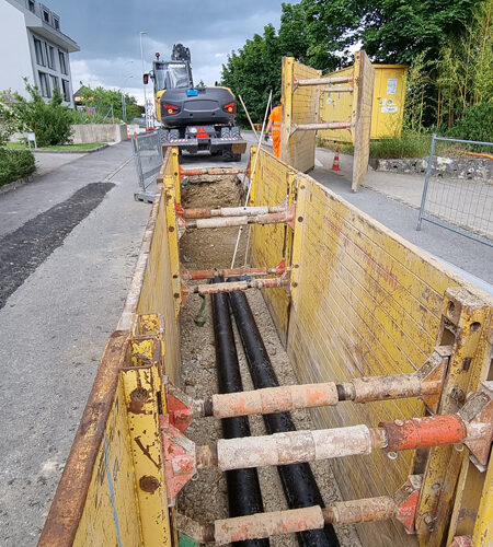 Référence en géométrie et génie civil - Réseau de chauffage à distance à Gland